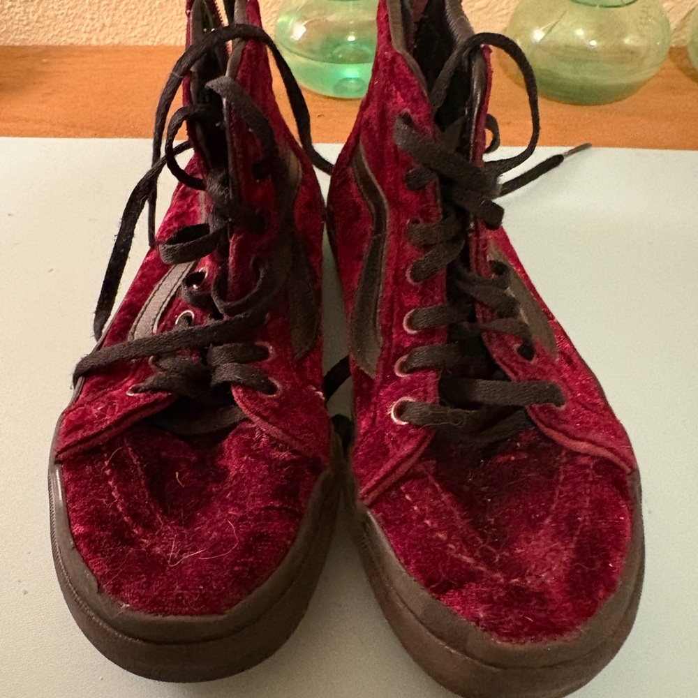 Vans Red Velvet High-Top Sneakers